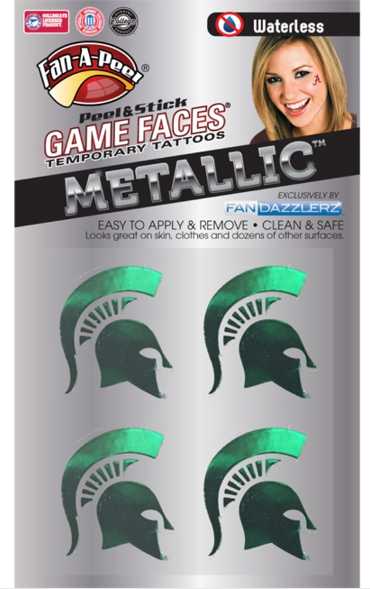 FAN-A-PEEL METALLIC GAME FACES TEMPORARY TATTOO